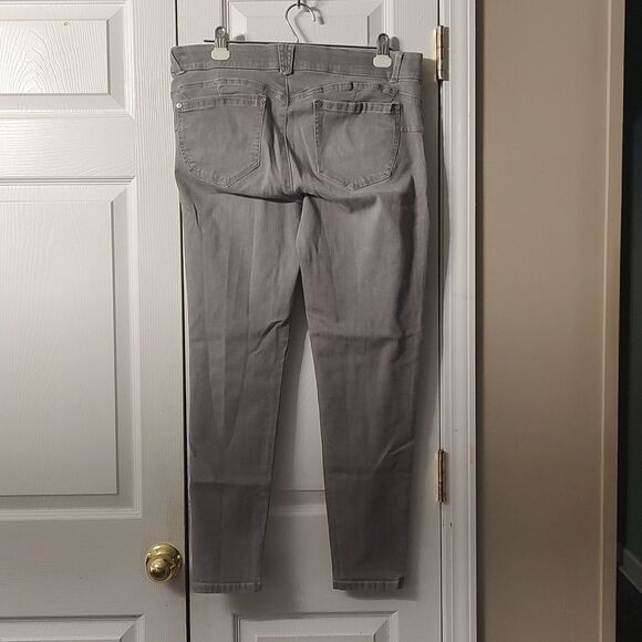 Democracy gray distressed wide elastic band AB solution skinny jeans  Sz 14 NWOT - Picture 4 of 7